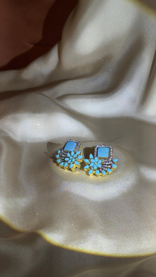 Turquoise Bloom Studs