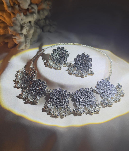 Floral Radiance Silver Set