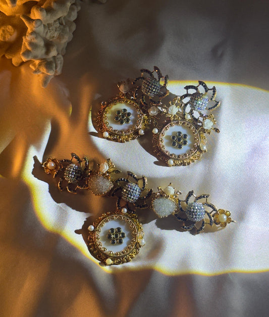 Royal Lotus Pearl Earrings