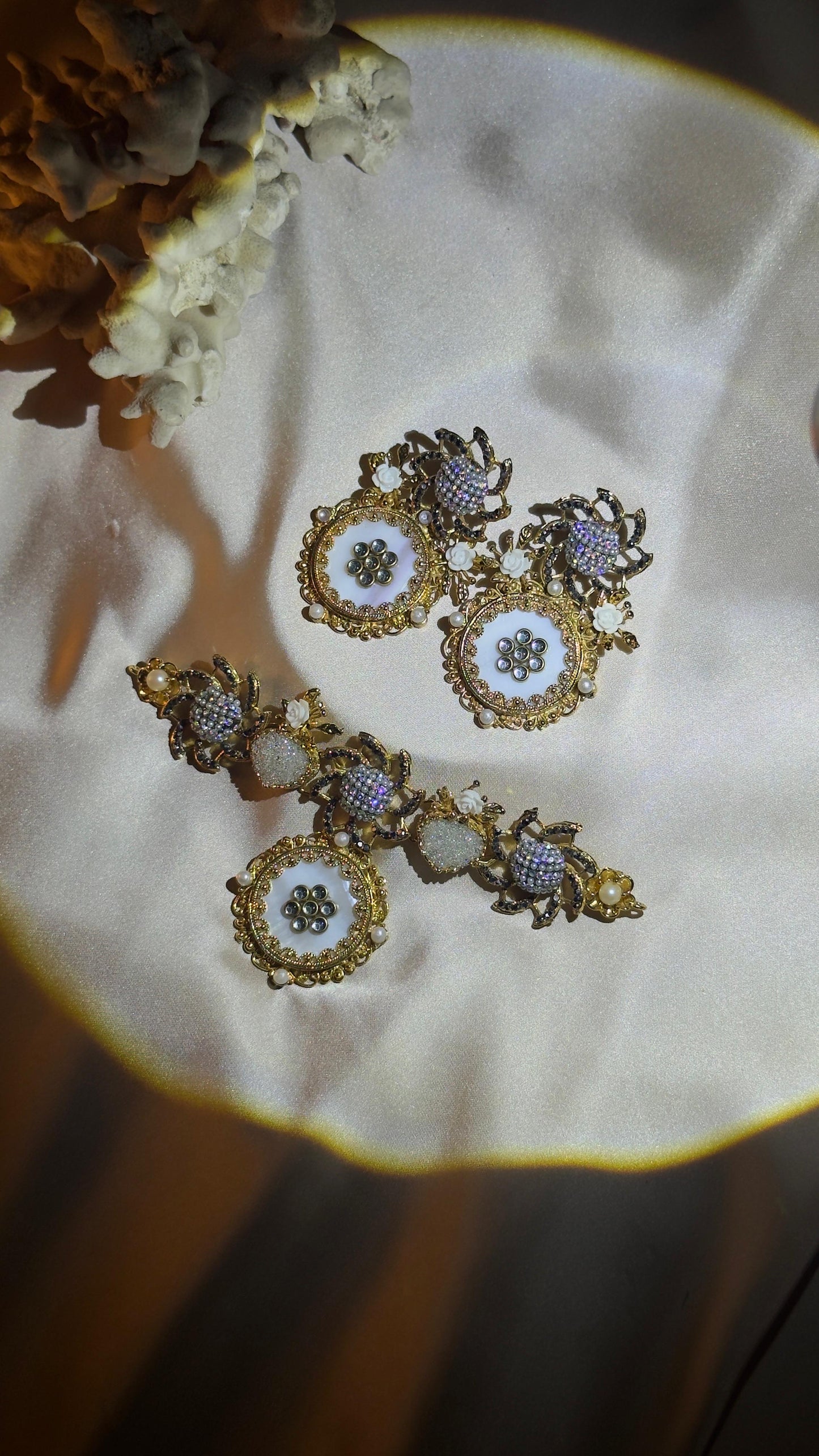 Royal Lotus Pearl Earrings